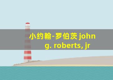 小约翰-罗伯茨 john g. roberts, jr